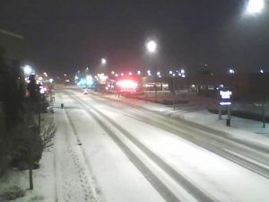 Snow on Main Street during early morning hours 2018-02-24
