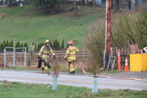 WCFD7 firefighters control a portable propane tank fire on W Axton Road east of Northwest Drive 4 2018-02-07