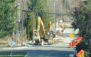 crews work on thornton street to lay sewer line 2018-02-20