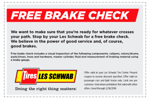 les schwab free brake check coupon thru 2-28-18 300x