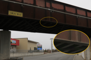 point of impact on main street rr overcrossing 2018-02-21