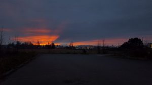 sunrise viewed from behind Samuel's Furniture building 2018-03-21 photo Stephen Bork