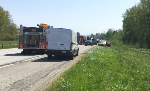 scene of rollover crash sb i-5 near standwood exit photo heather axtman wsp