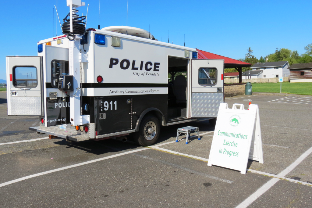 Ferndale Police Department communications van at Pioneer Pavilion Community Center 2018-05-15