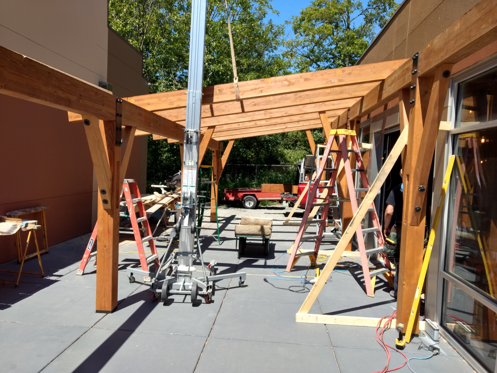 Exterior work continues as the co-owners of Downtime Taps prepare to open their doors (June 18, 2018). Photo: My Ferndale News