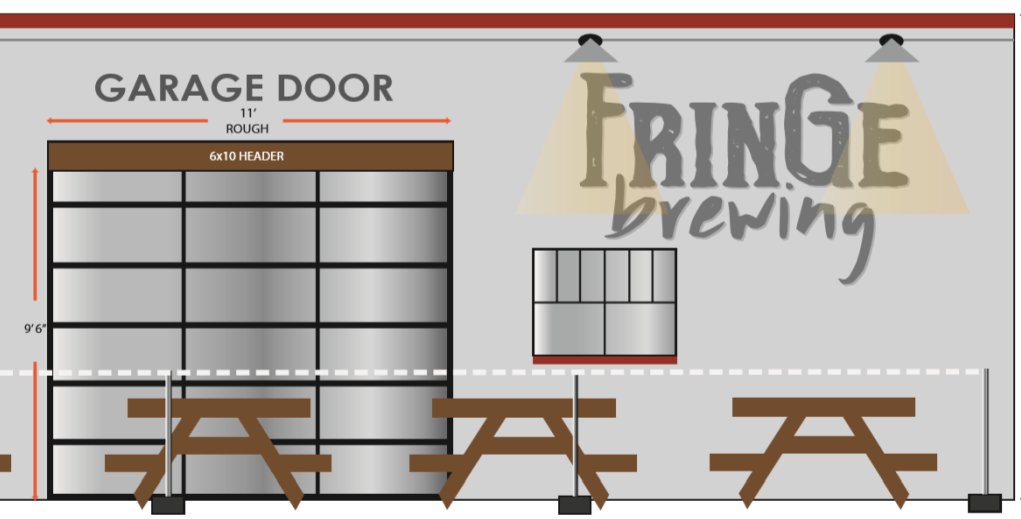 artistic rendering of proposed exterior for fringe brewing at 3rd ave and alder St 2018-07-09