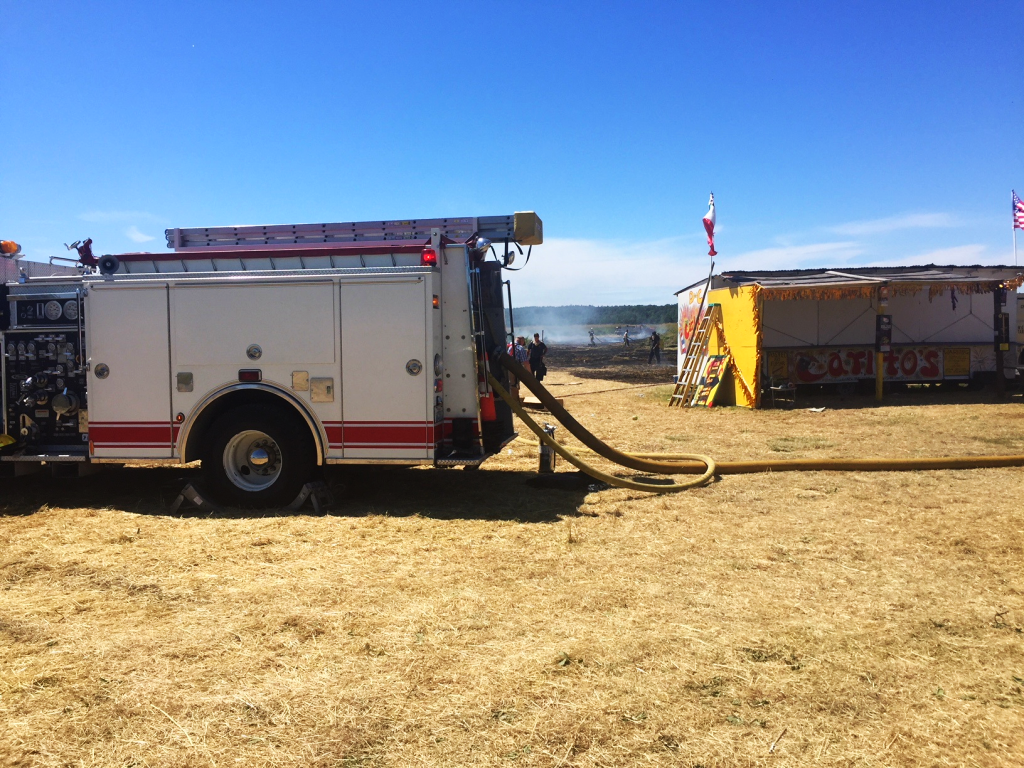grass fire near fireworks stands on haxton way (July 5, 2018). Photo courtesy WCFD7