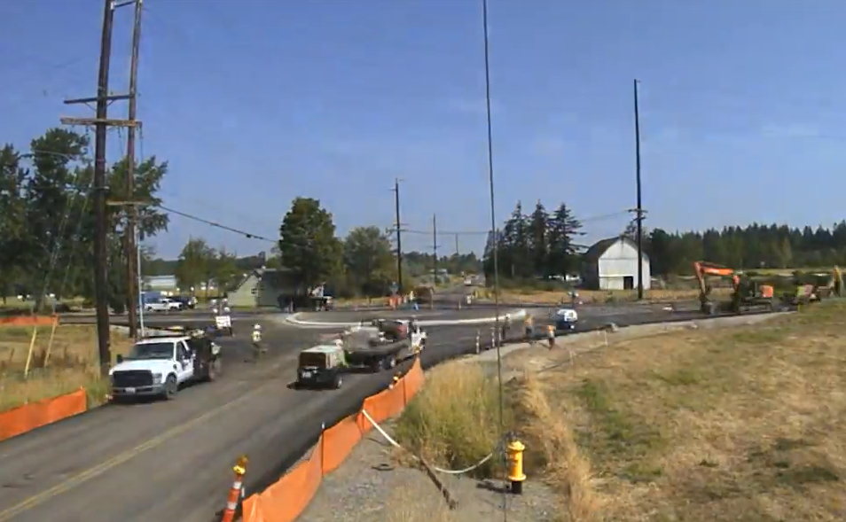still from wsdot time-lapse of grandview and kickerville roundabout construction 2018-08-10