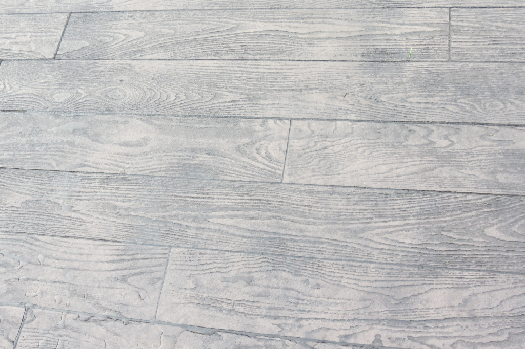 closeup of the concrete surface of the sidewalks installed in pioneer park 2018-10-19
