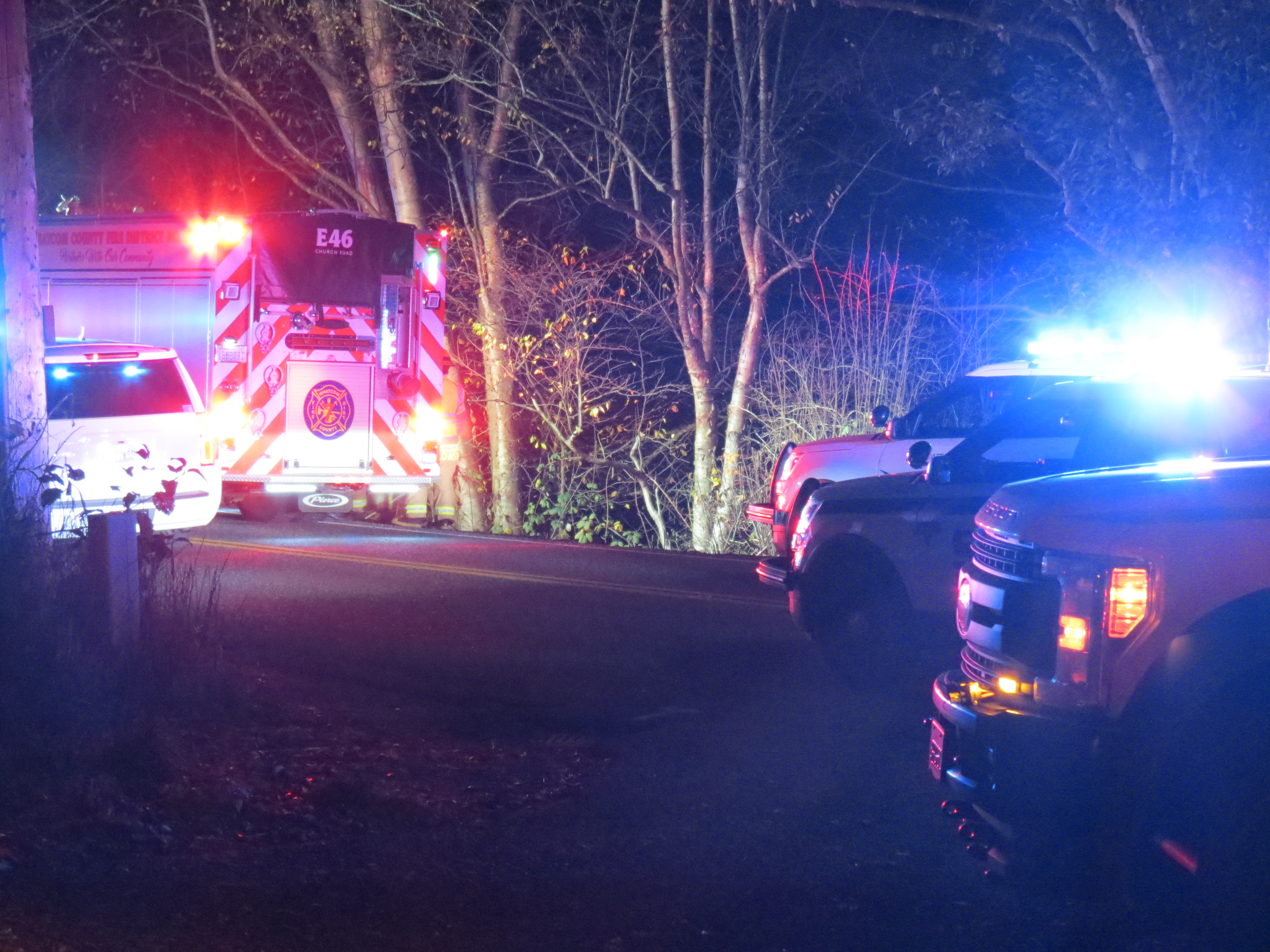 crash scene on Vista Drive north of Fox Road
