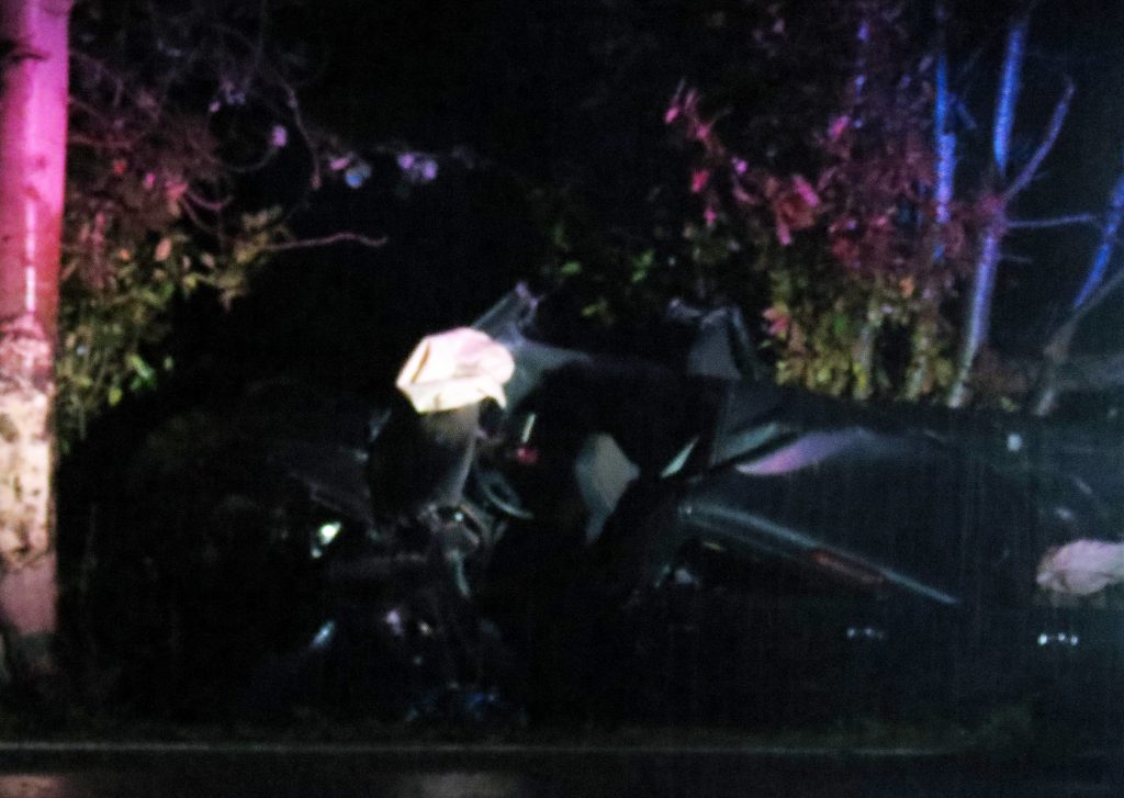 Scene of a single-vehicle crash near the intersection of Brown Road and Malloy Road (November 30, 2018). Photo: My Ferndale News