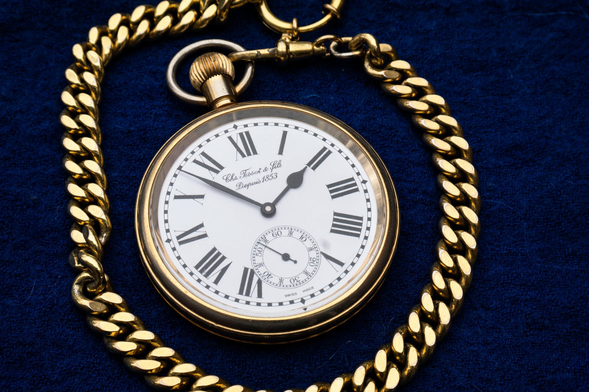 gold link pocket watch