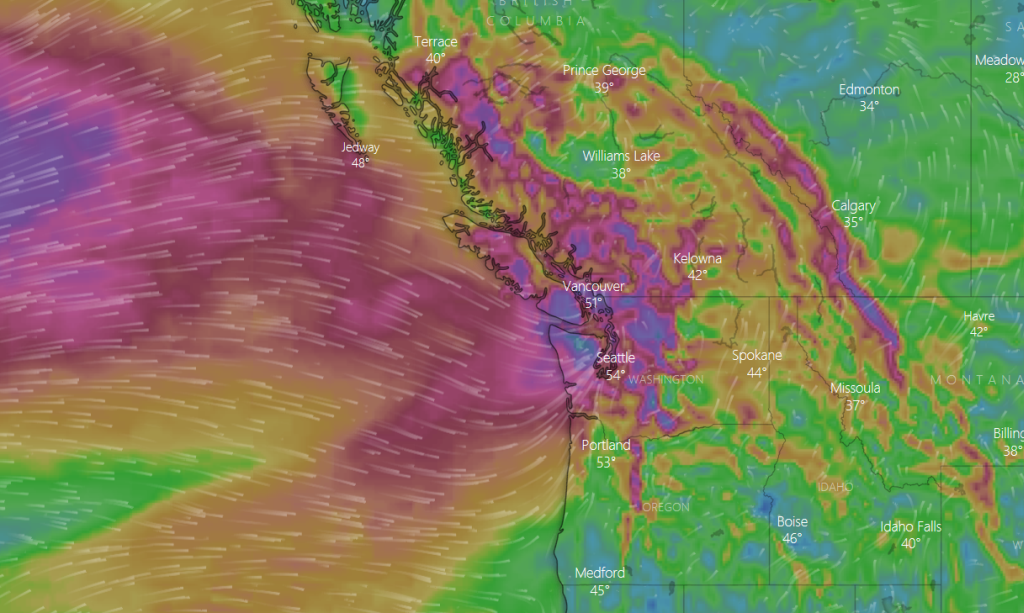 wind forecast for 2018-11-4 at 0300 as of 2018-11-3 0800 src windy com
