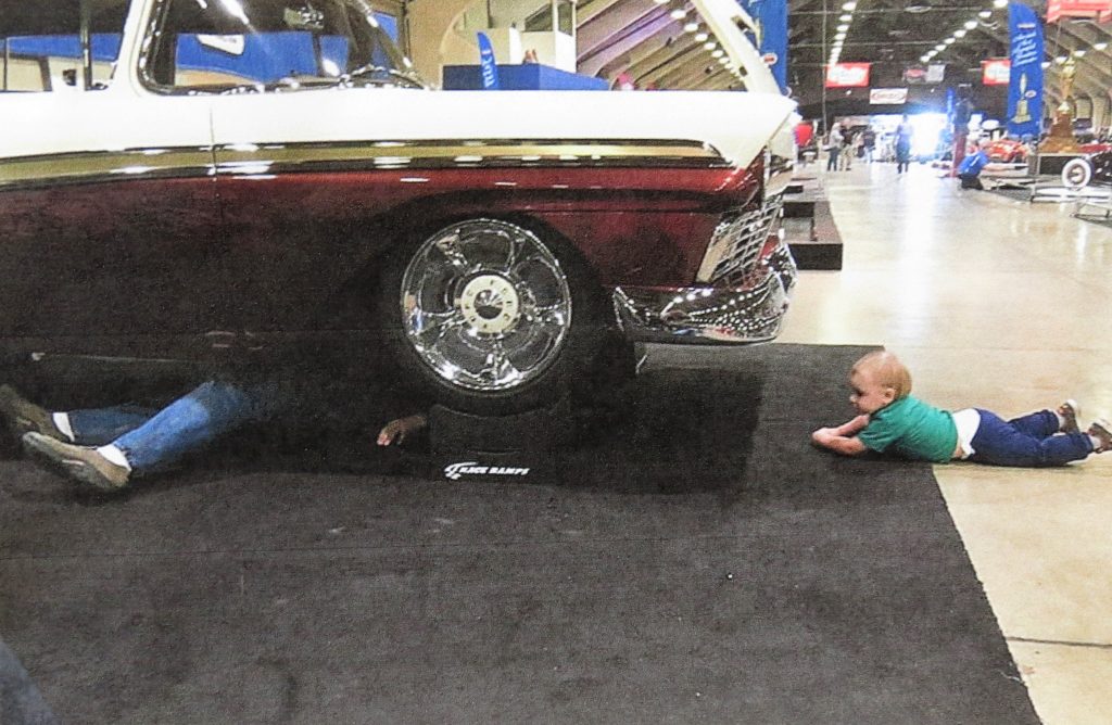 Peter Harksell, IV keeps a close eye on his father, Peter Harksell, III, as the family legacy in the automotive industry continues. Photo courtesy of Pete, Jr. and Nita Harksell.