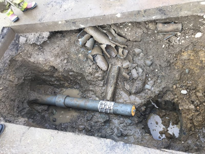 temporarily fixed broken water main