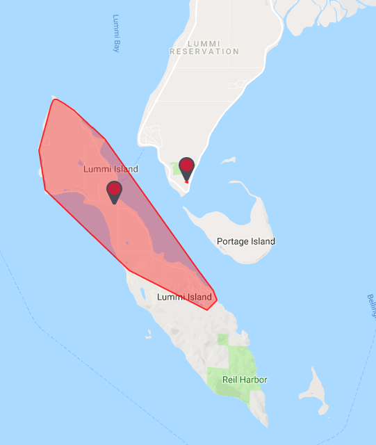 Power outage map (February 3, 2019). Source: Puget Sound Energy