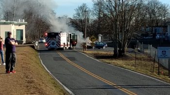 Scene of car fire south of Star Park on Ferndale Road (March 17, 2019). Photo:: My Ferndale News