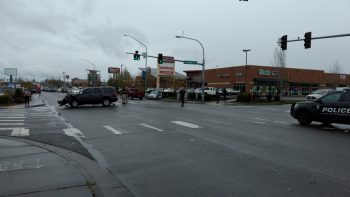Scene of a police-involved crash on Main Street (April 11, 2019). Photo: My Ferndale News