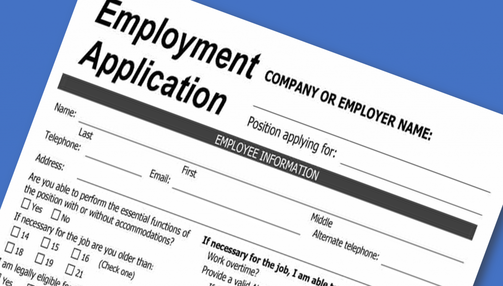 employment application graphic