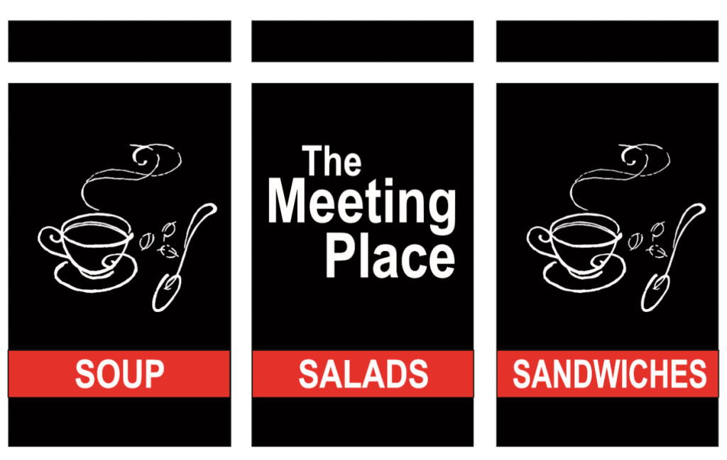 the meeting place window signage logo
