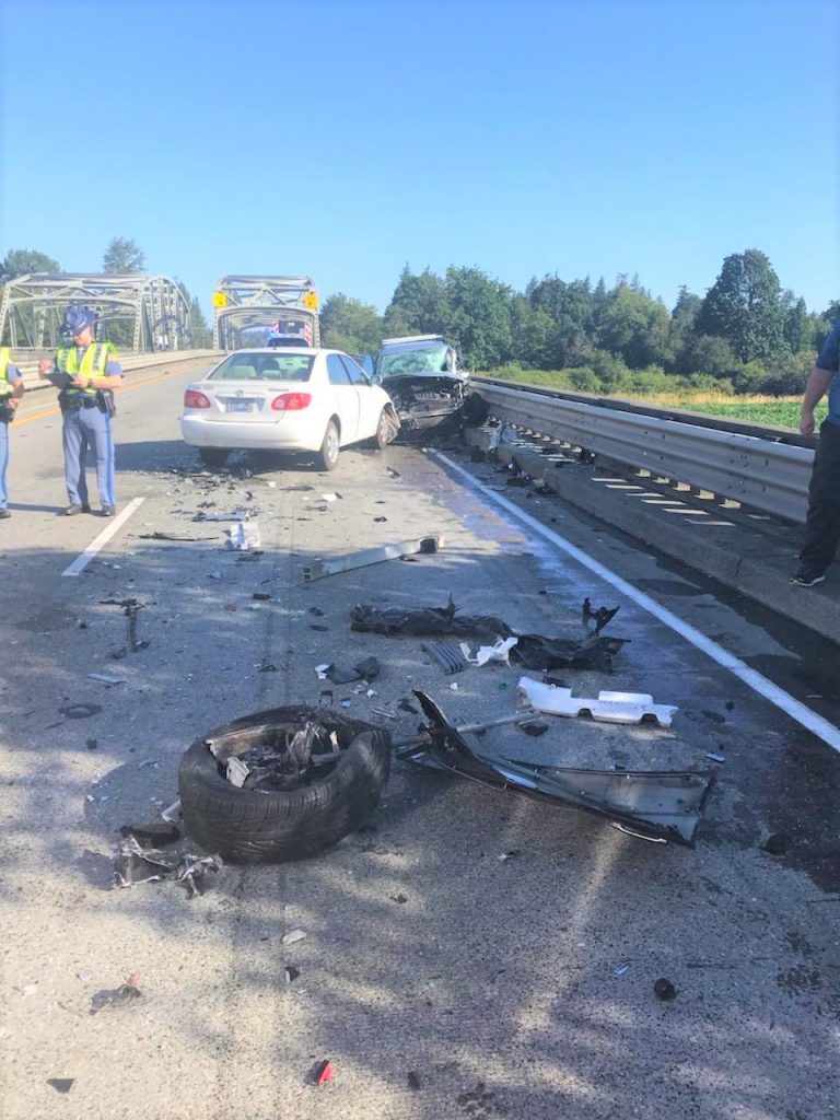 Scene of a crash on I-5 (July 21, 2019) Photo courtesy of WCFD7