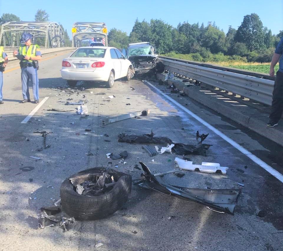 Scene of a crash on I-5 (July 21, 2019) Photo courtesy of WCFD7