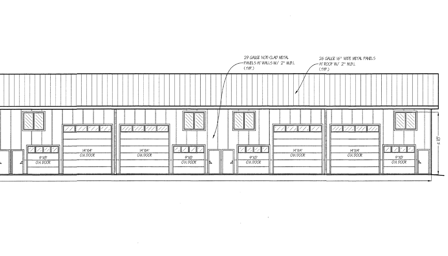 elevation drawing for Pioneer Flexspace sotrage condos