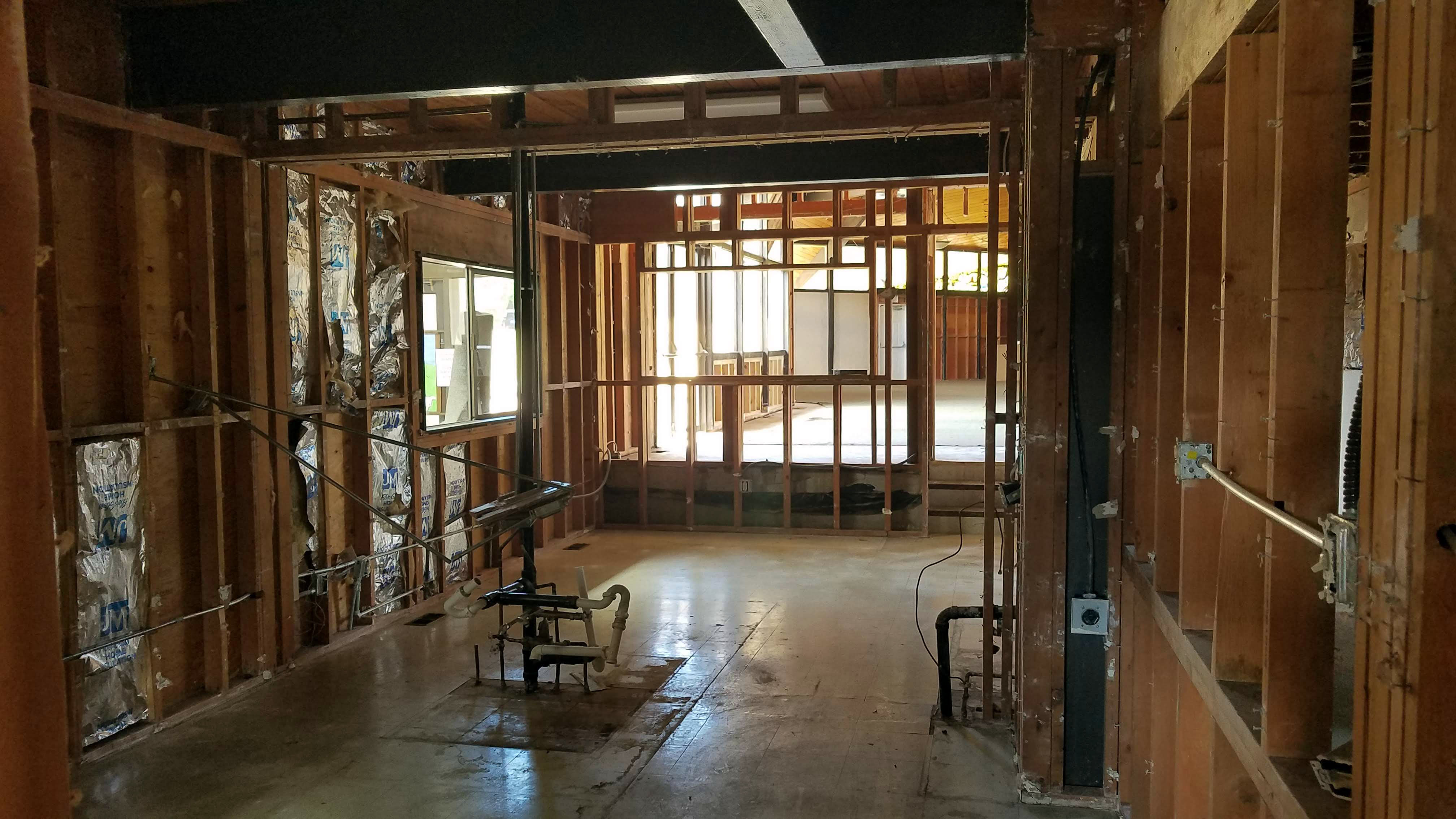 Christ Lutheran Church kitchen after being gutted during the remodel project. Photo courtesy of Christ Lutheran Church.