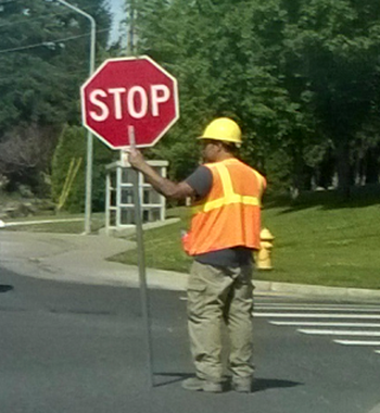 Traffic control flagger - Whatcom News file photo