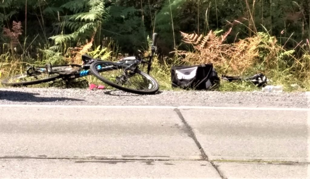 scene of car vs bicyclists on portal way 2019-08-05