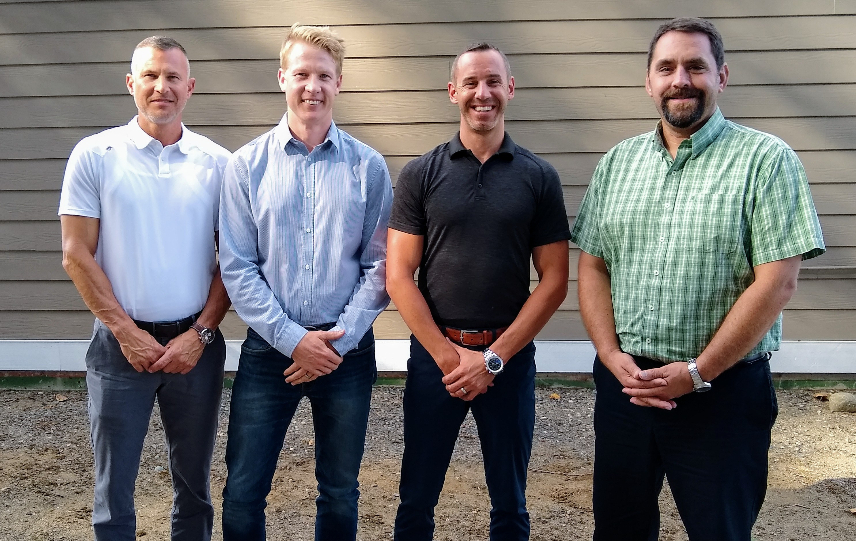 GreenEarth Landscape Services co-owners – from left, Shawn Knight, Isaac Burrous, Jeremy Durgan and David Arnold