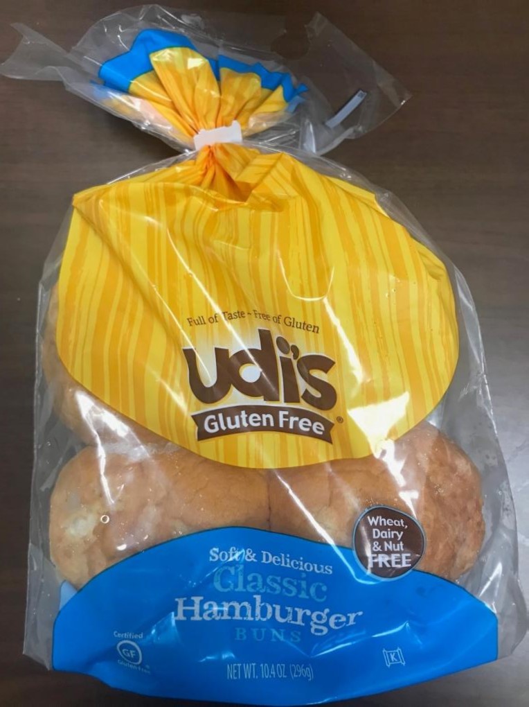 Package Front - Udi’s Gluten Free, Classic Hamburger Buns