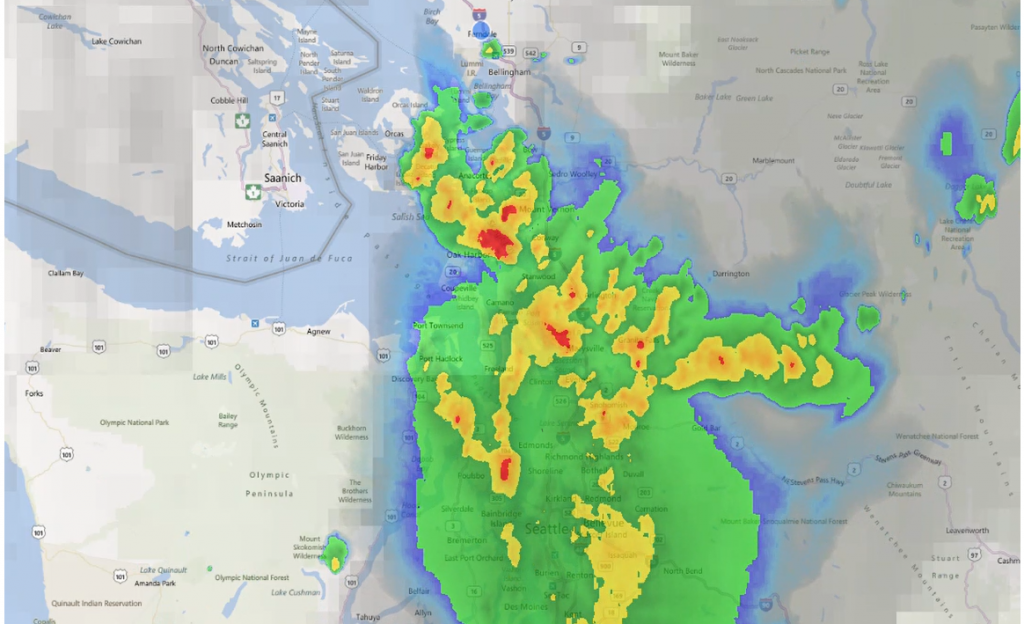 weather system on radar