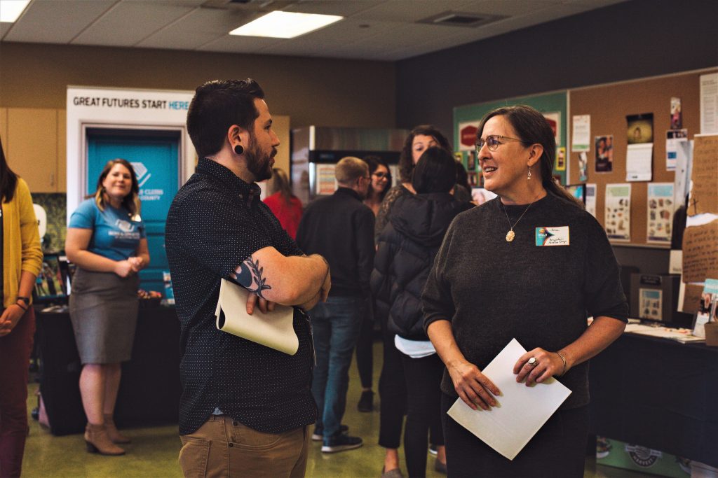 Superfeet employees mingle with local charities during the company's 2019 Giving Fair (September 26, 2019). Photo courtesy of Superfeet.