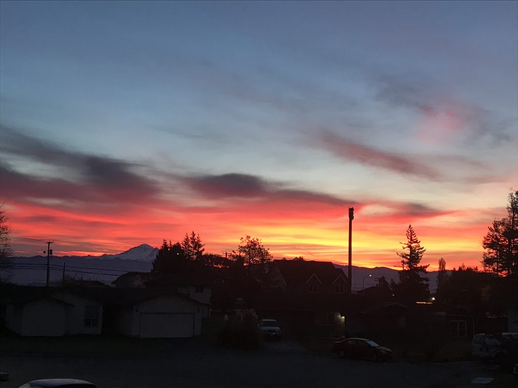 Sunrise (November 8, 2019). Photo courtesy of Stacy Olson.