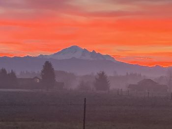 Sunrise as seen from Dahlberg Road (November 8, 2019). Photo courtesy of Linda Rudy.
