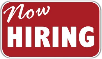 now hiring sign graphic