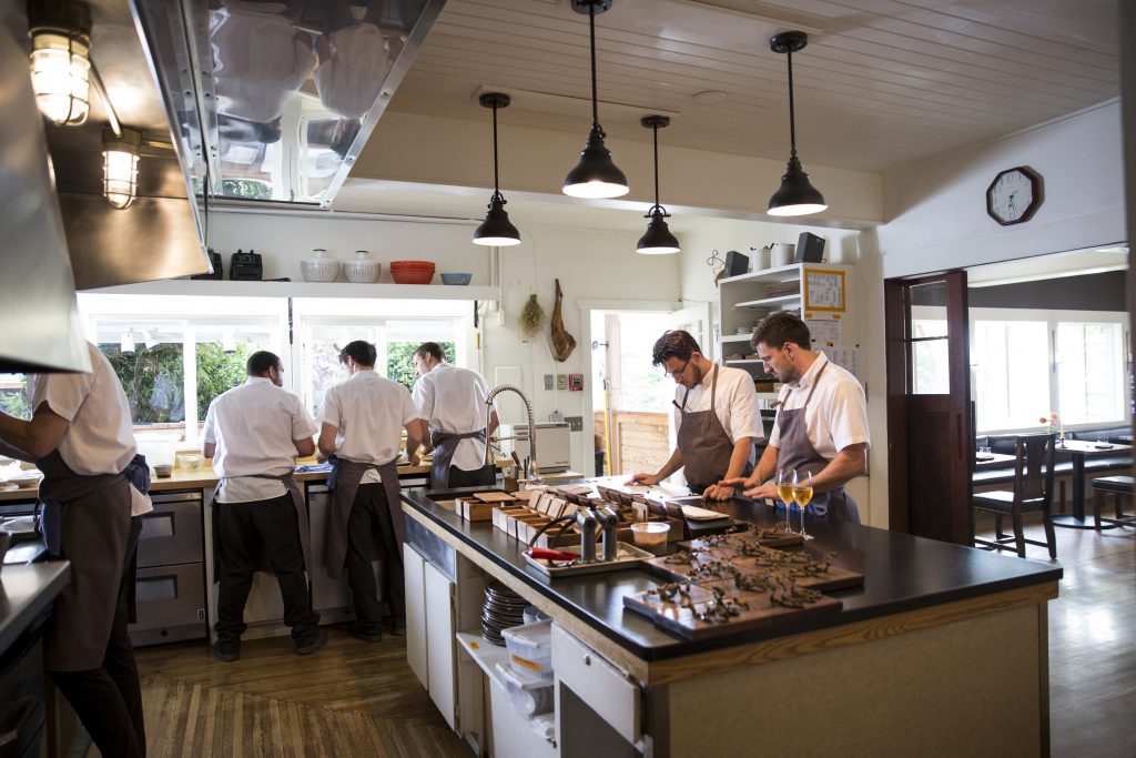 The Willows Inn kitchen (2017). Photo: Charity Burggraaf