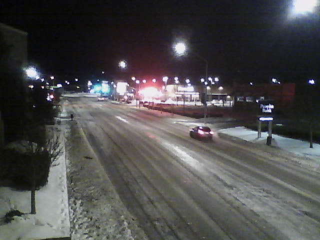 View of Main Street after early morning freezing rain. (January 18, 2020). Photo: My Ferndale News traffic camera