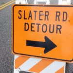 Whatcom News file photo - Slater Road detour sign