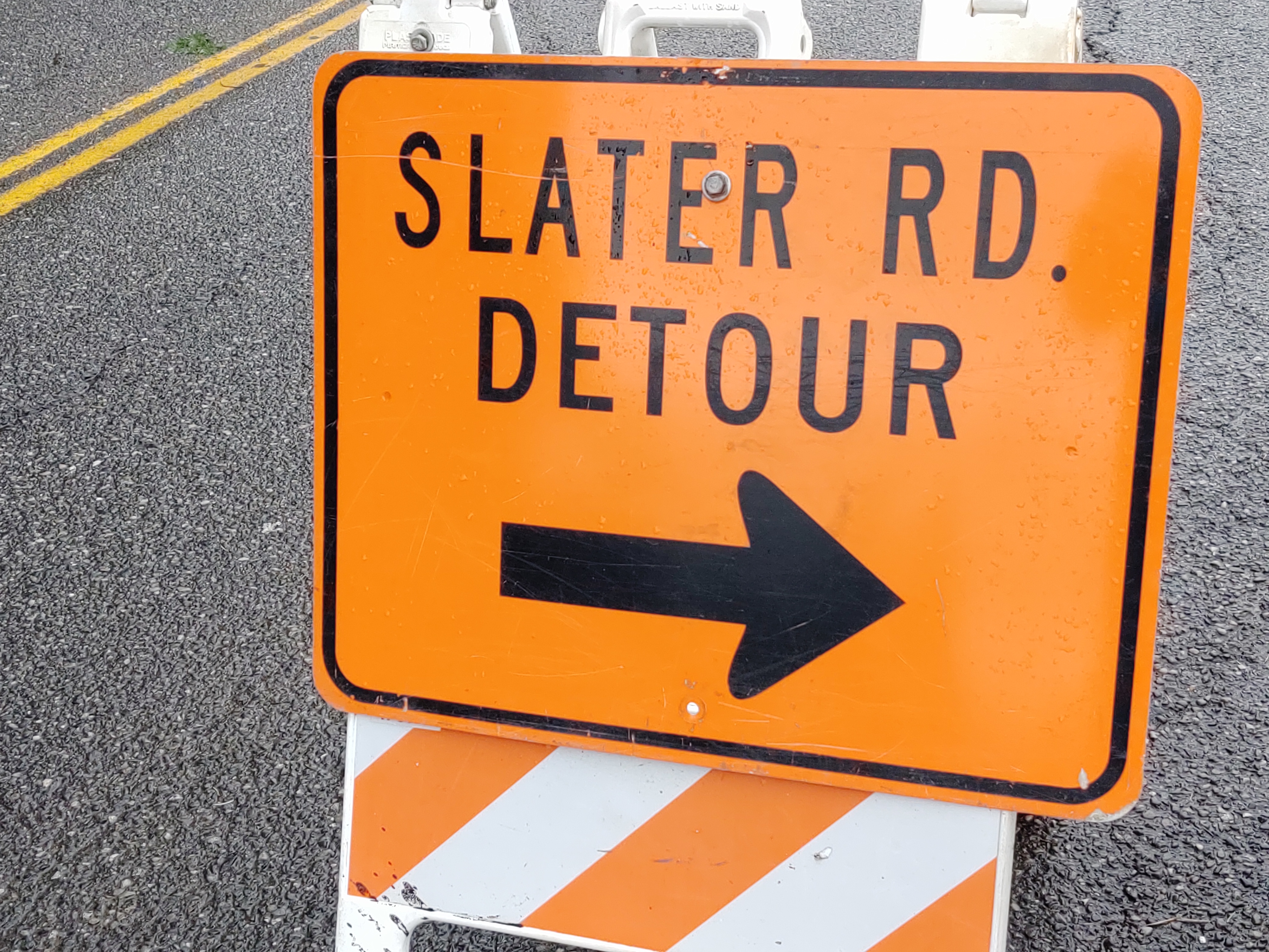 Whatcom News file photo - Slater Road detour sign