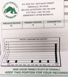 City of Ferndale utility bill (September 2018).