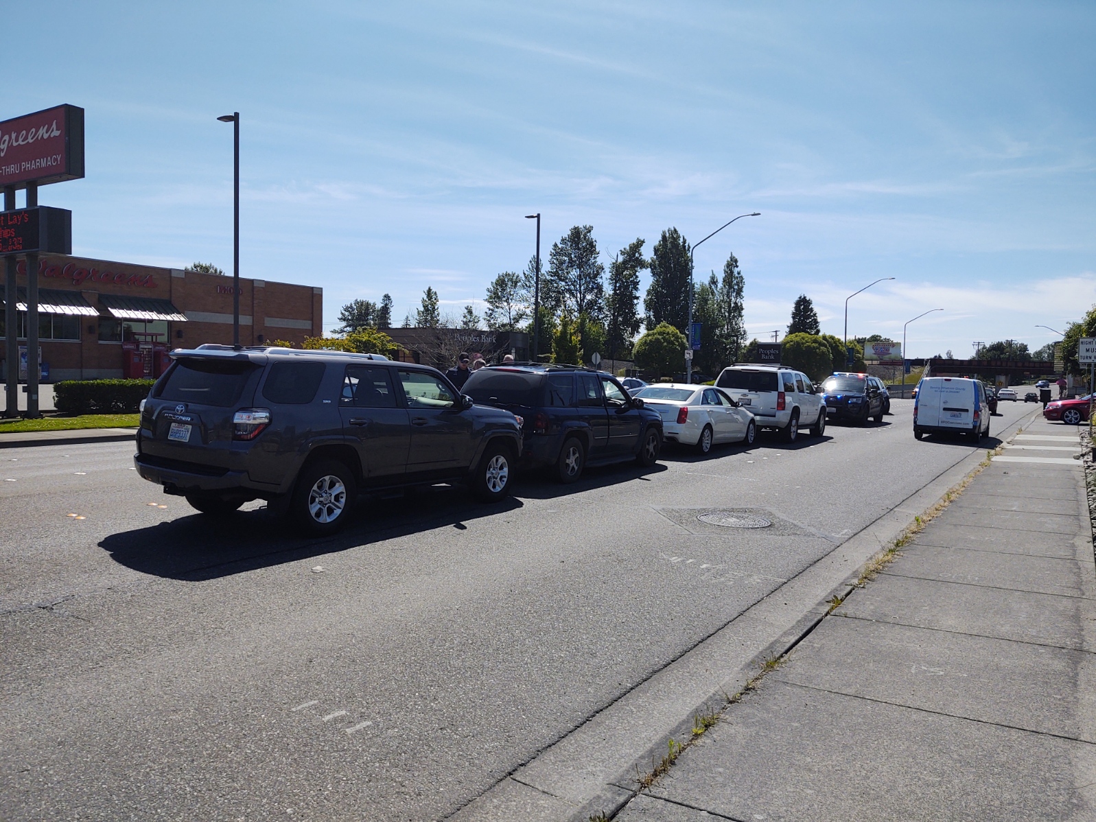Scene of a 4-vehicle crash on Main Street (June 18, 2020). Photo: My Ferndale News