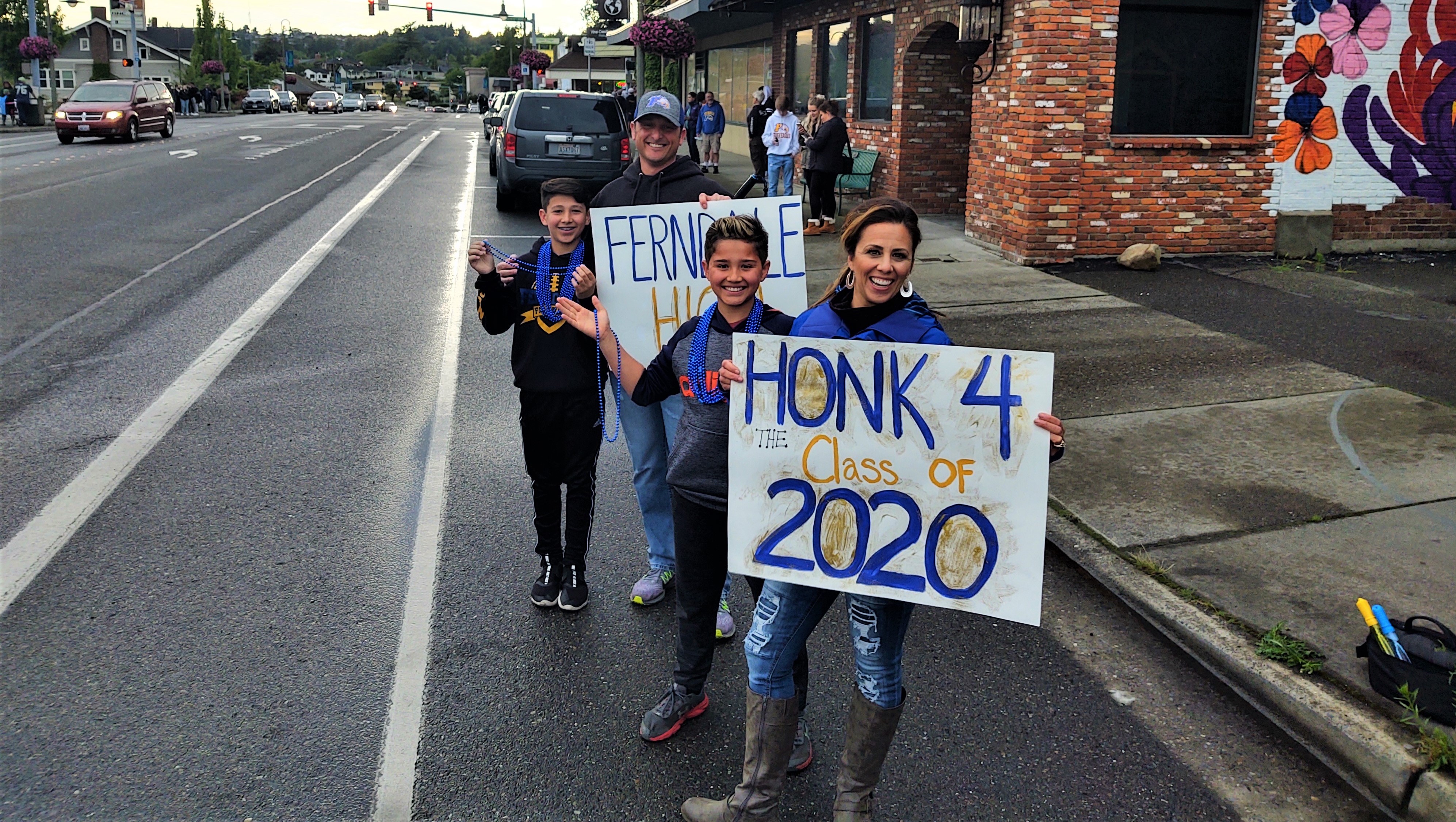 The McManus family were out early to support their graduate during the parade (June 12, 2020). Photo: My Ferndale News