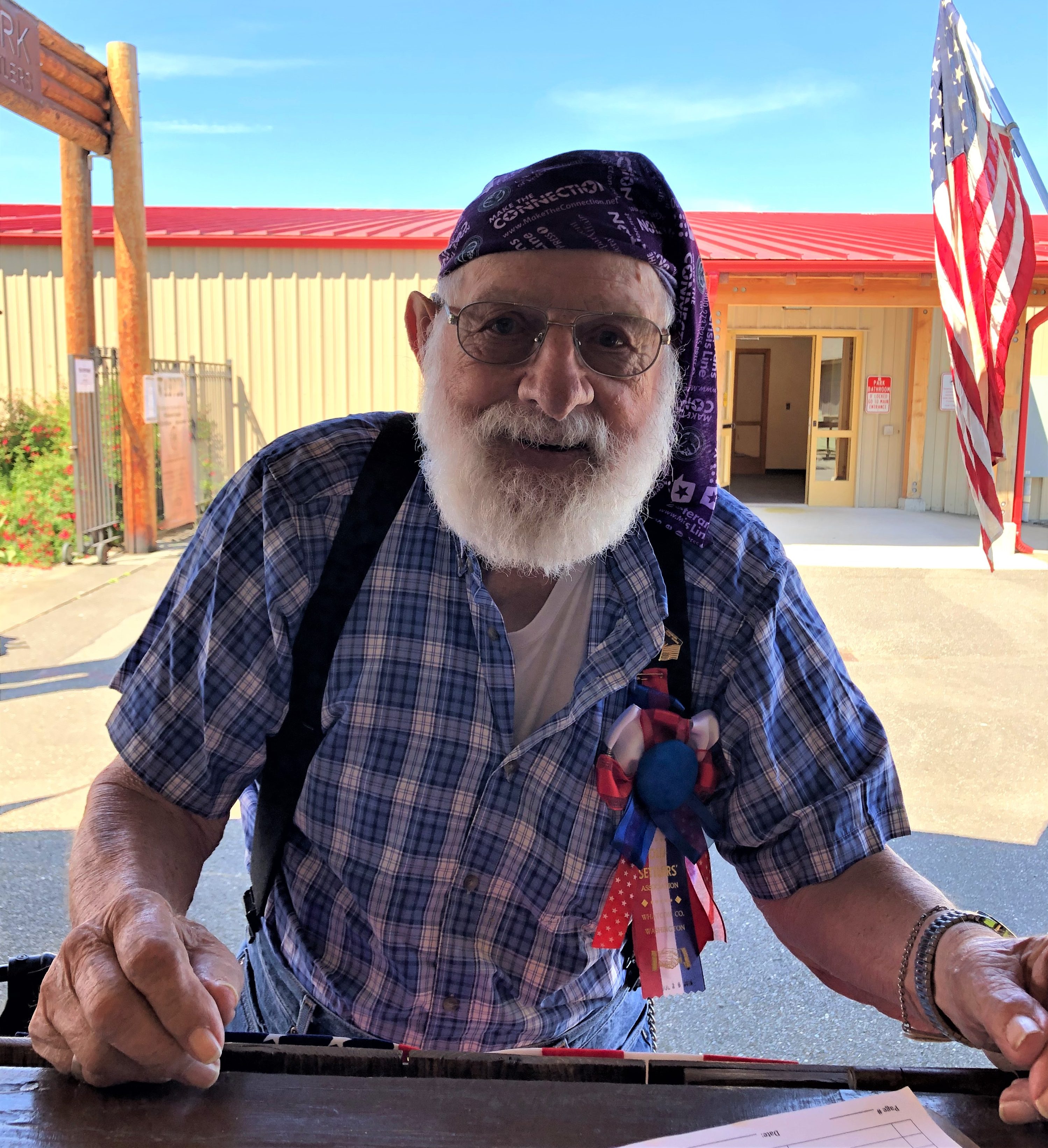 Gerald Metzger registering at the 2019 Old Settlers Picnic (July 26, 2019). Photo courtesy of Whatcom Old Settlers Association