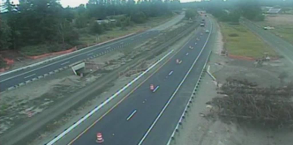 I-5 in the area of California Creek (August 3, 2020). Photo: WSDOT webcam