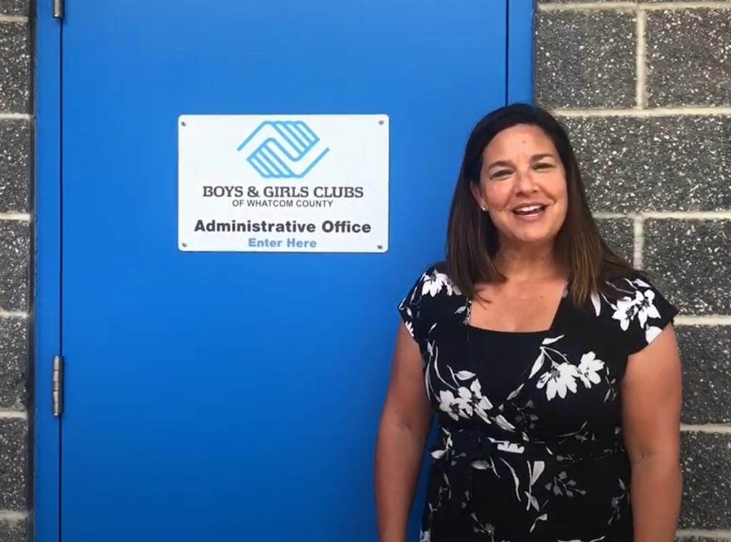 Boys and Girls Clubs of Whatcom County Chief Executive Officer Heather Powell appeared in a video explaining Project Connect (August 20, 2020). Screen capture via YouTube