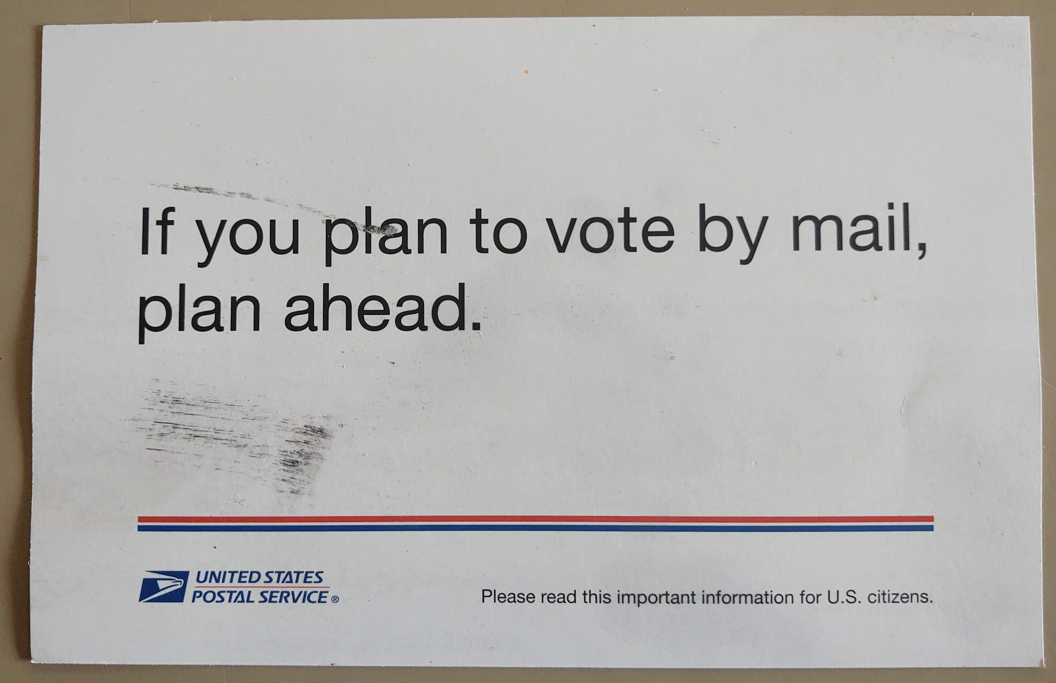 Pre-election USPS postcard mailer (September 14, 2020). Photo: My Ferndale News