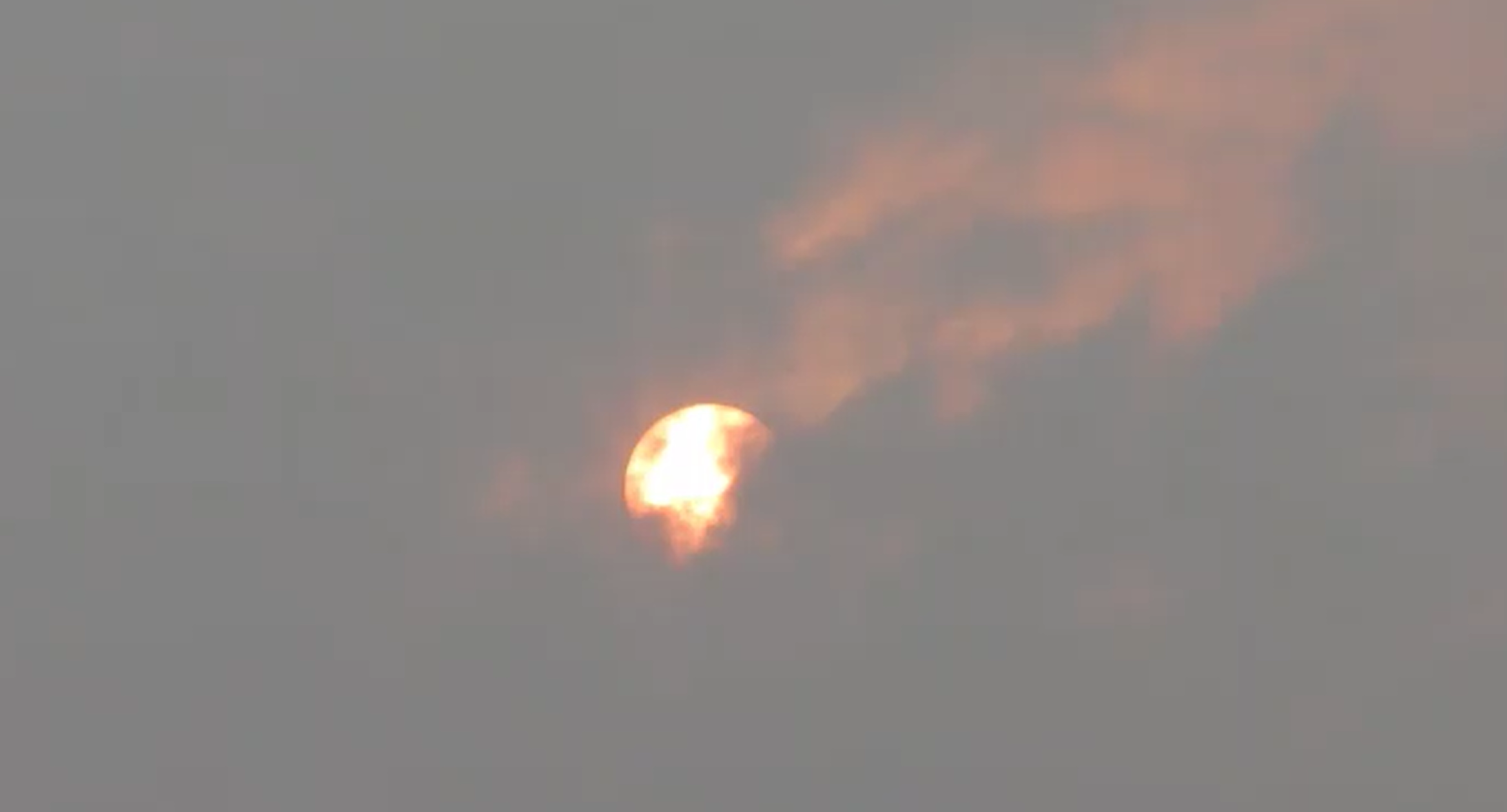 The Sun is visible behind clouds amidst heavy wildfire smoke (September 16, 2020). Photo: My Ferndale News