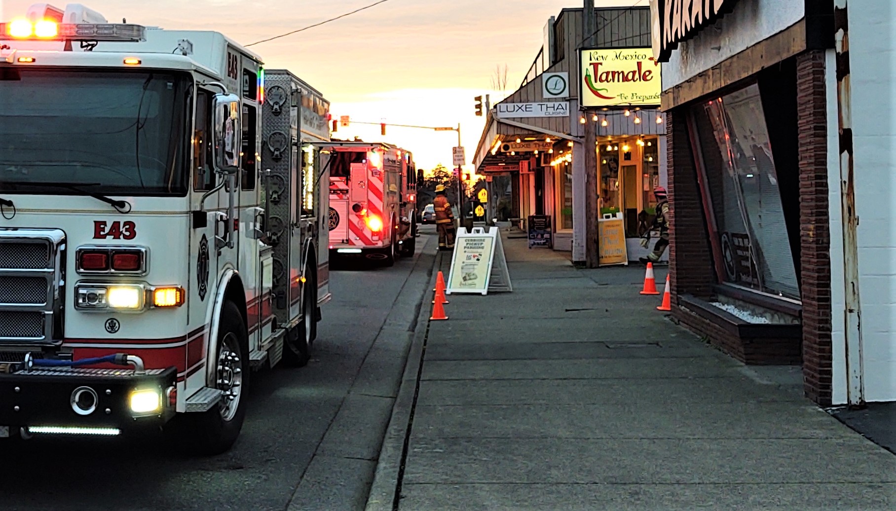 WCFD7 firefighters on scene investigating a reported gas leak (January 19, 2021). Photo: My Ferndale News